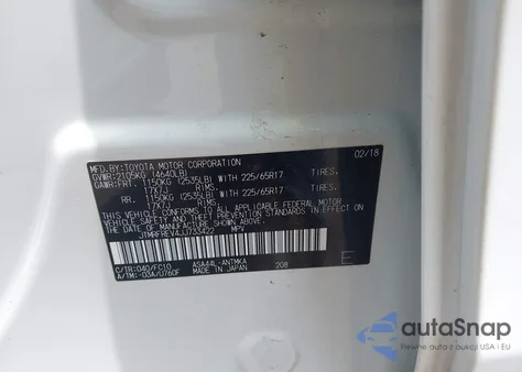 2018 Toyota Rav4 Adventure/Xle z USA, uszkodzony, nr VIN JTMRFREV4JJ733422